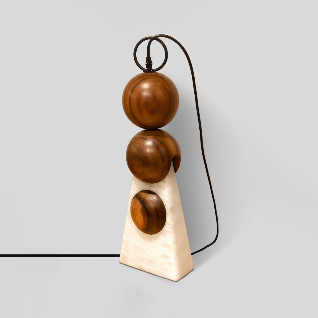 HALO - LÁMPARA DE MESA DE PAROTA Y ÓNIX