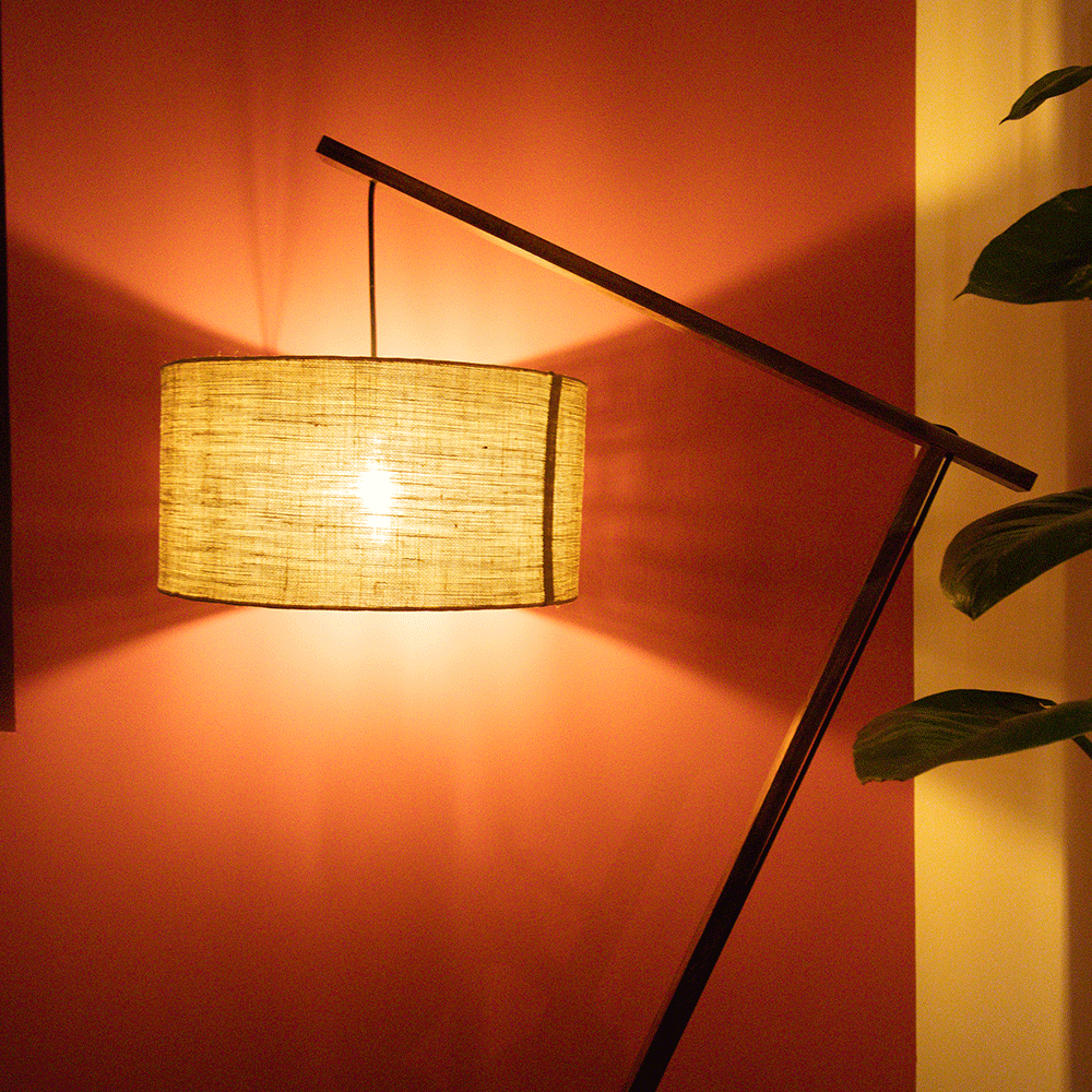 ALITZEL - LÁMPARA DE PIE DE YUTE