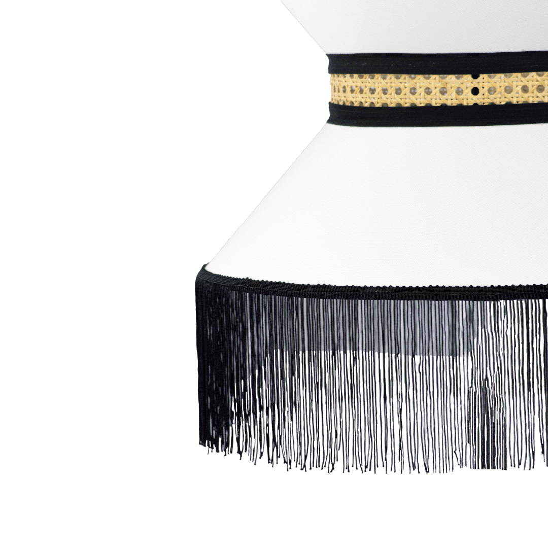 NIERIKA - LÁMPARA COLGANTE DE BEJUCO & TEXTIL
