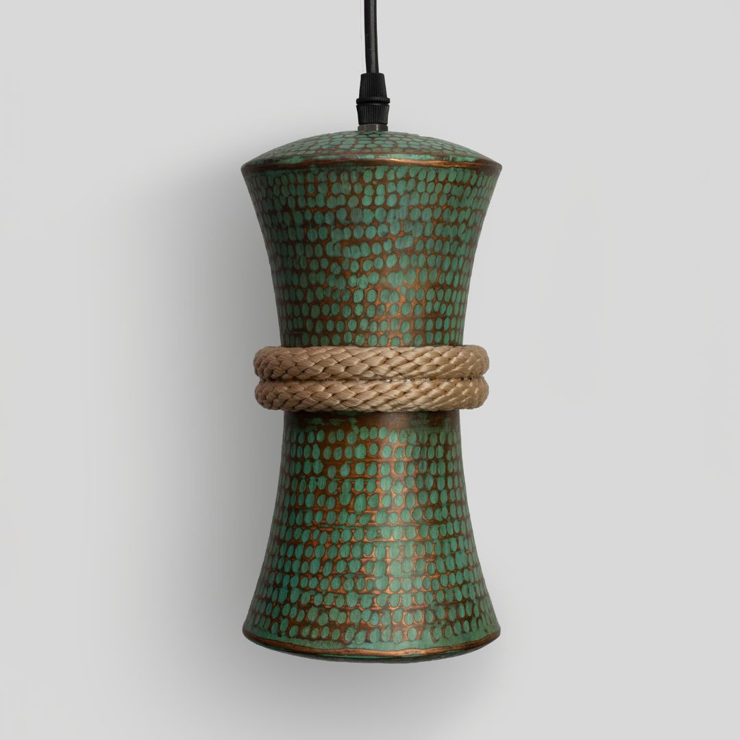 OMET - LÁMPARA COLGANTE DE COBRE PATINA JADE