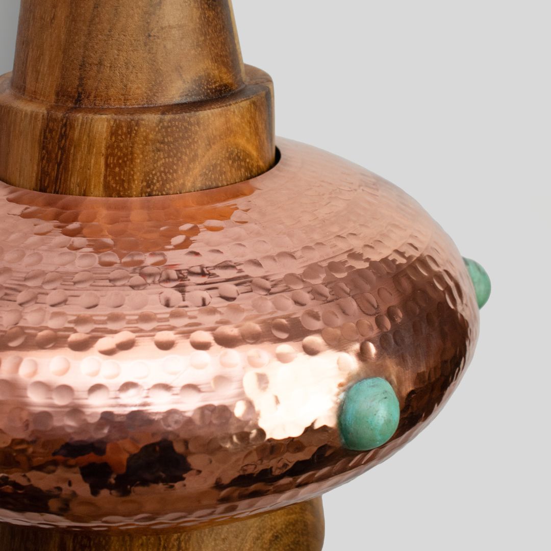 METL - LÁMPARA COLGANTE DE COBRE Y PAROTA