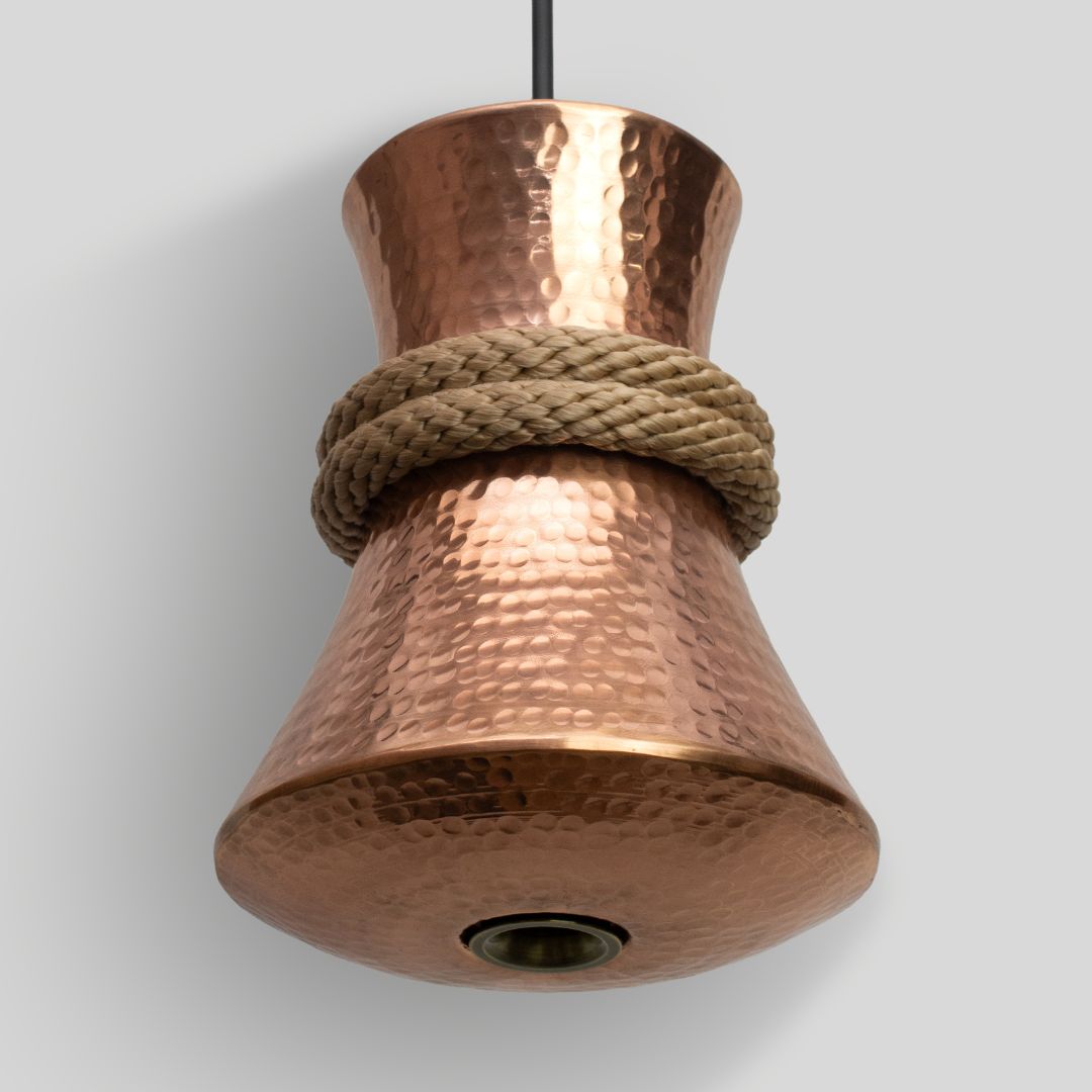 TANU - LÁMPARA COLGANTE DE COBRE BRILLANTE NATURAL