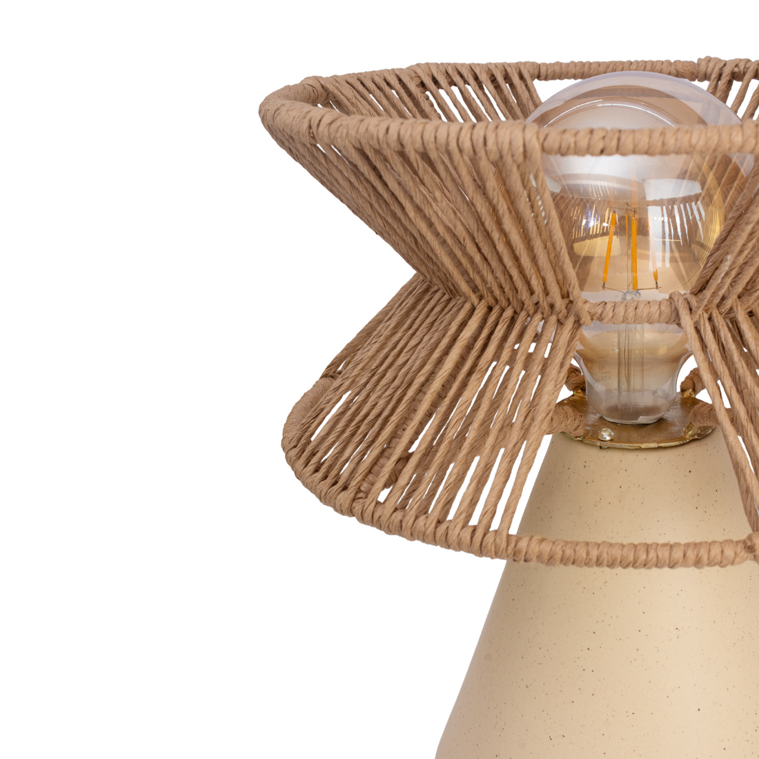 YOLIA - LÁMPARA DE MESA DE CERÁMICA Y CORDÓN CRAFT