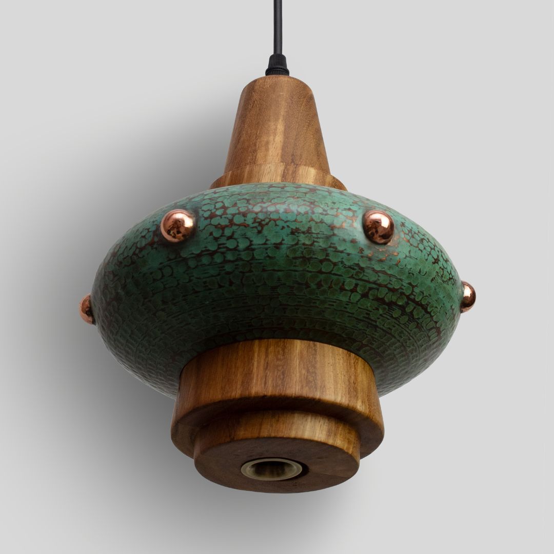 METL - LÁMPARA COLGANTE DE COBRE Y PAROTA