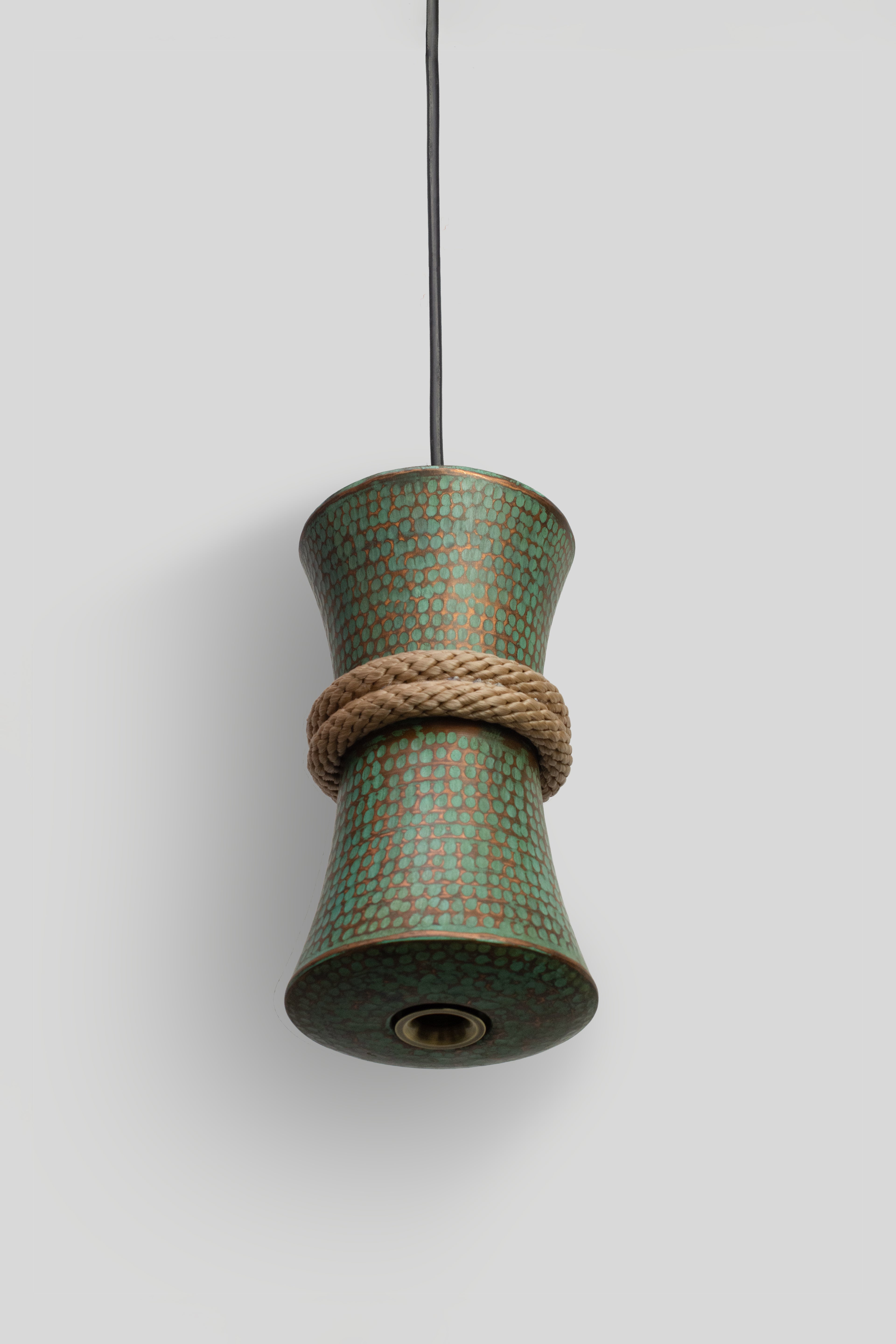 OMET - LÁMPARA COLGANTE DE COBRE PATINA JADE