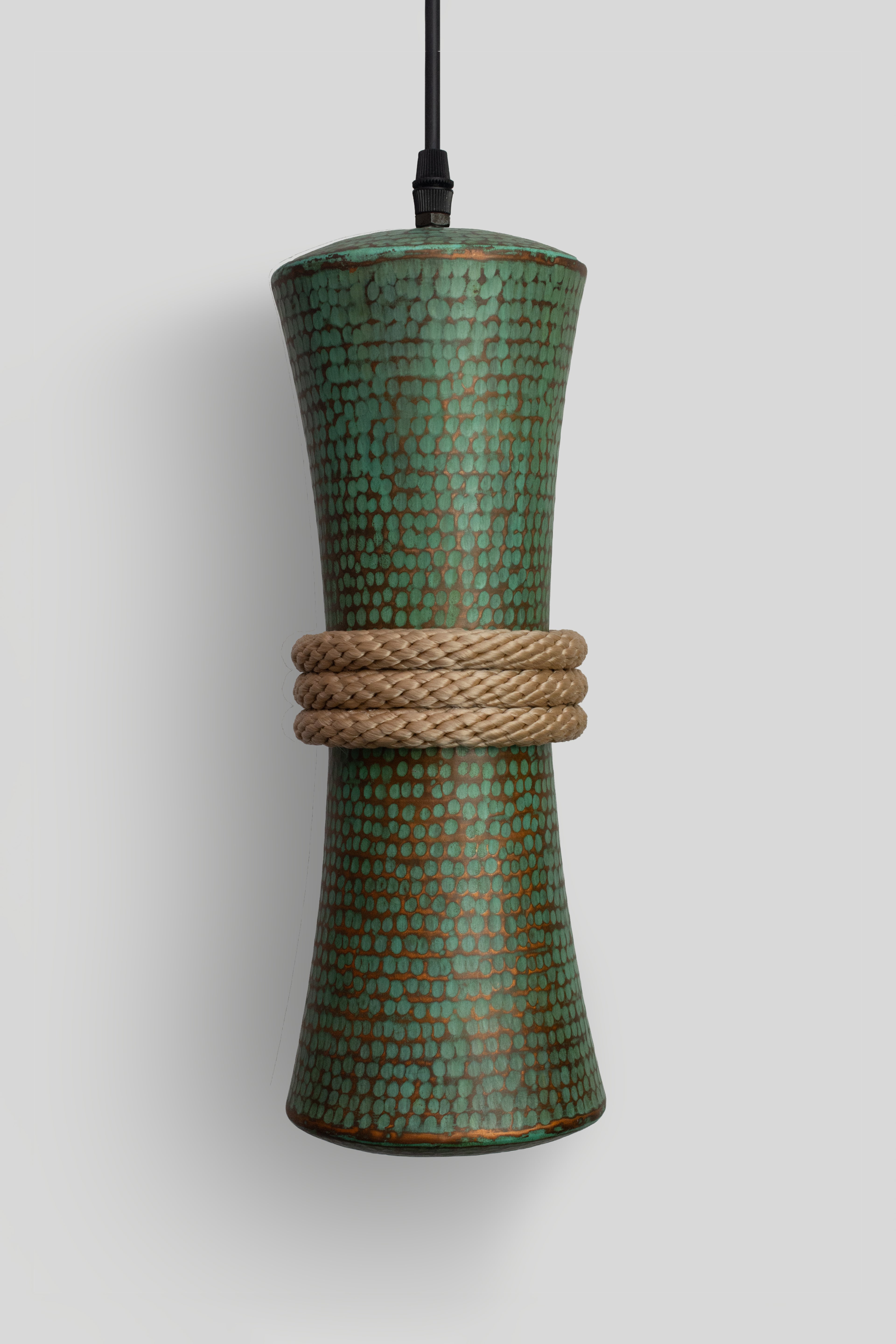 TOZI - LÁMPARA COLGANTE DE COBRE PATINA JADE