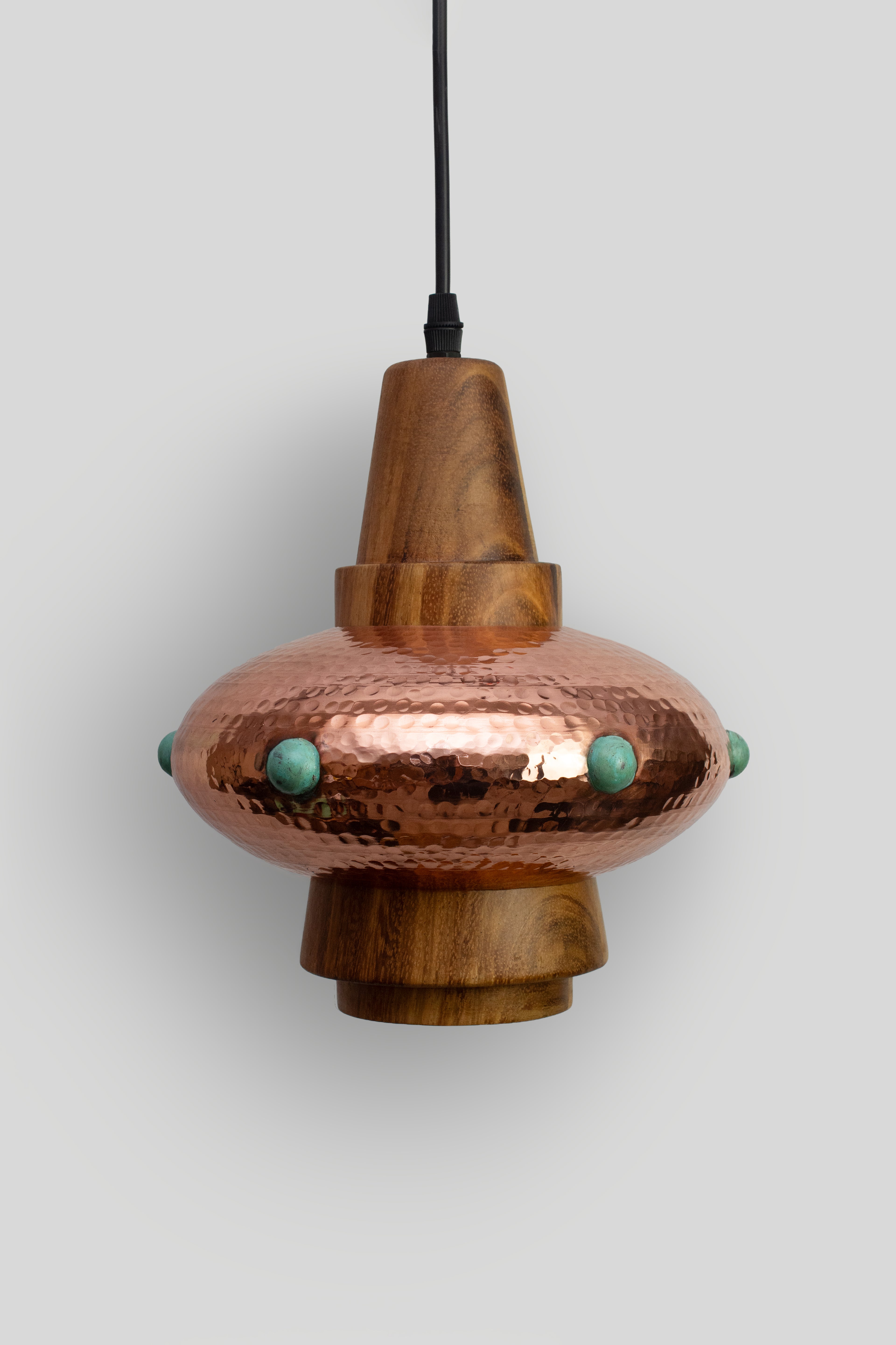 METL - LÁMPARA COLGANTE DE COBRE Y PAROTA