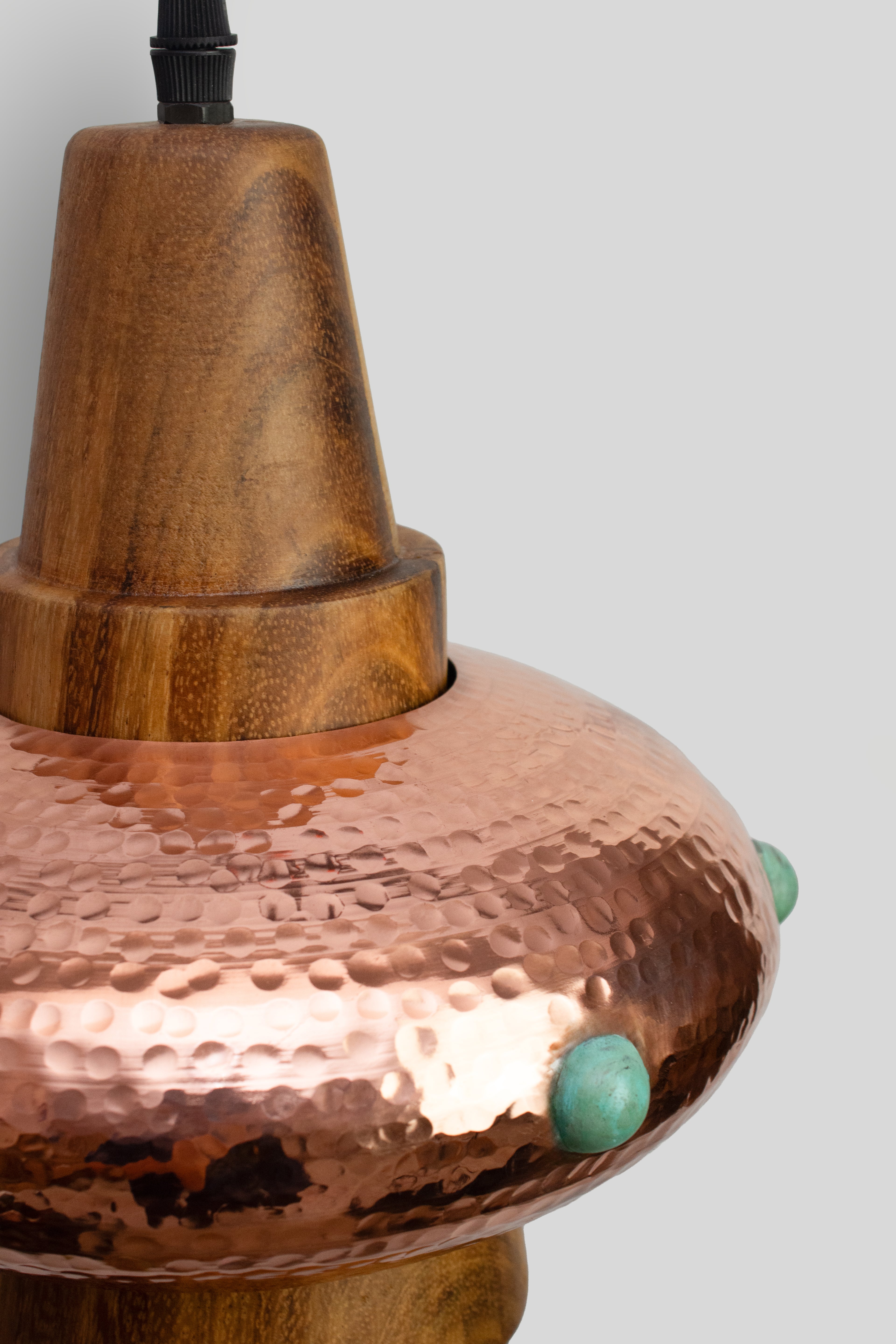 METL - LÁMPARA COLGANTE DE COBRE Y PAROTA