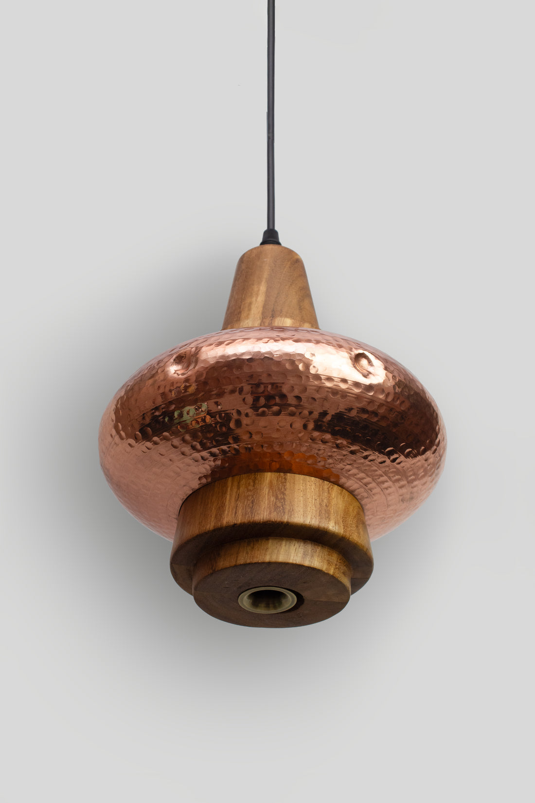 PIRA - LÁMPARA COLGANTE DE COBRE Y PAROTA