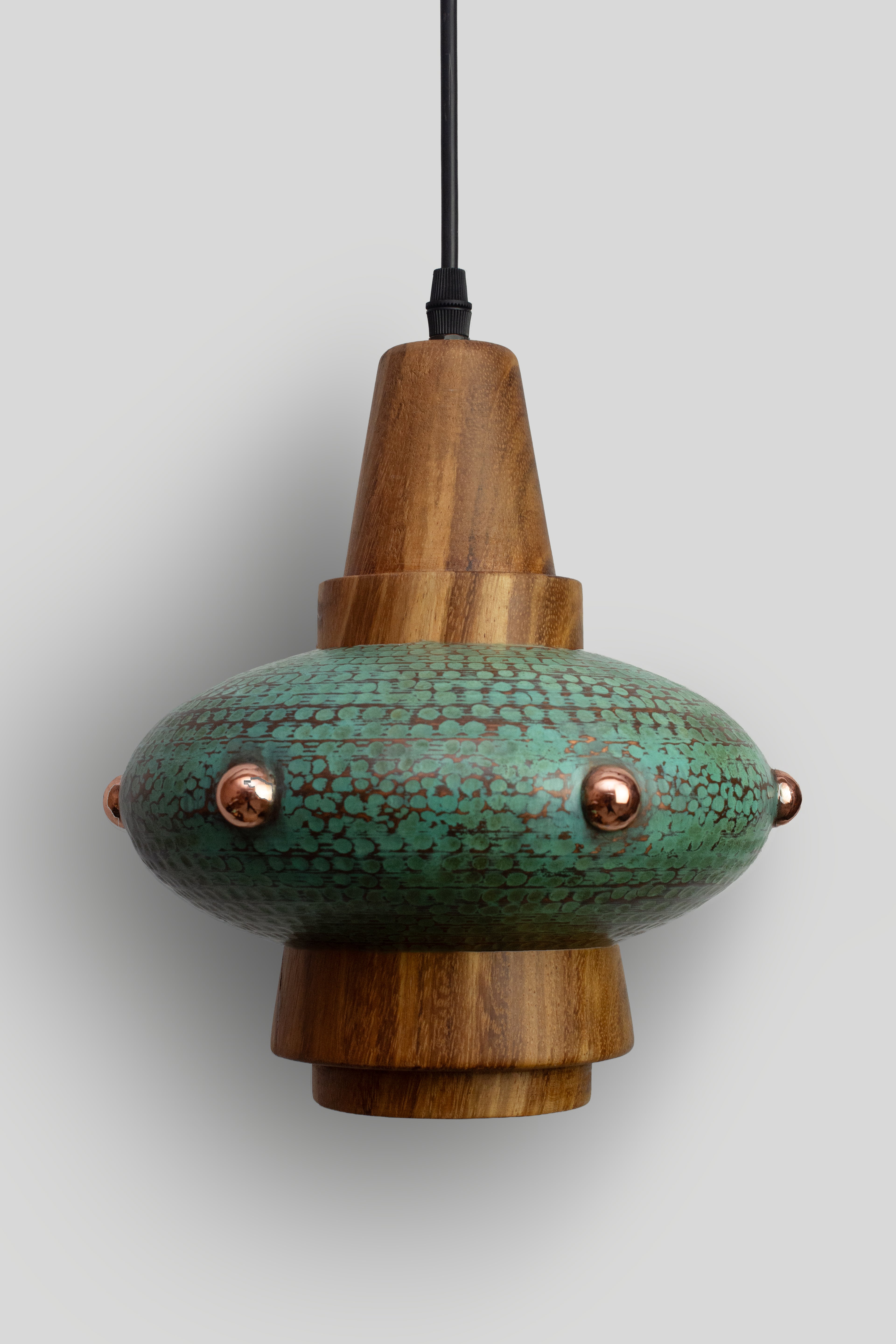 METL - LÁMPARA COLGANTE DE COBRE Y PAROTA