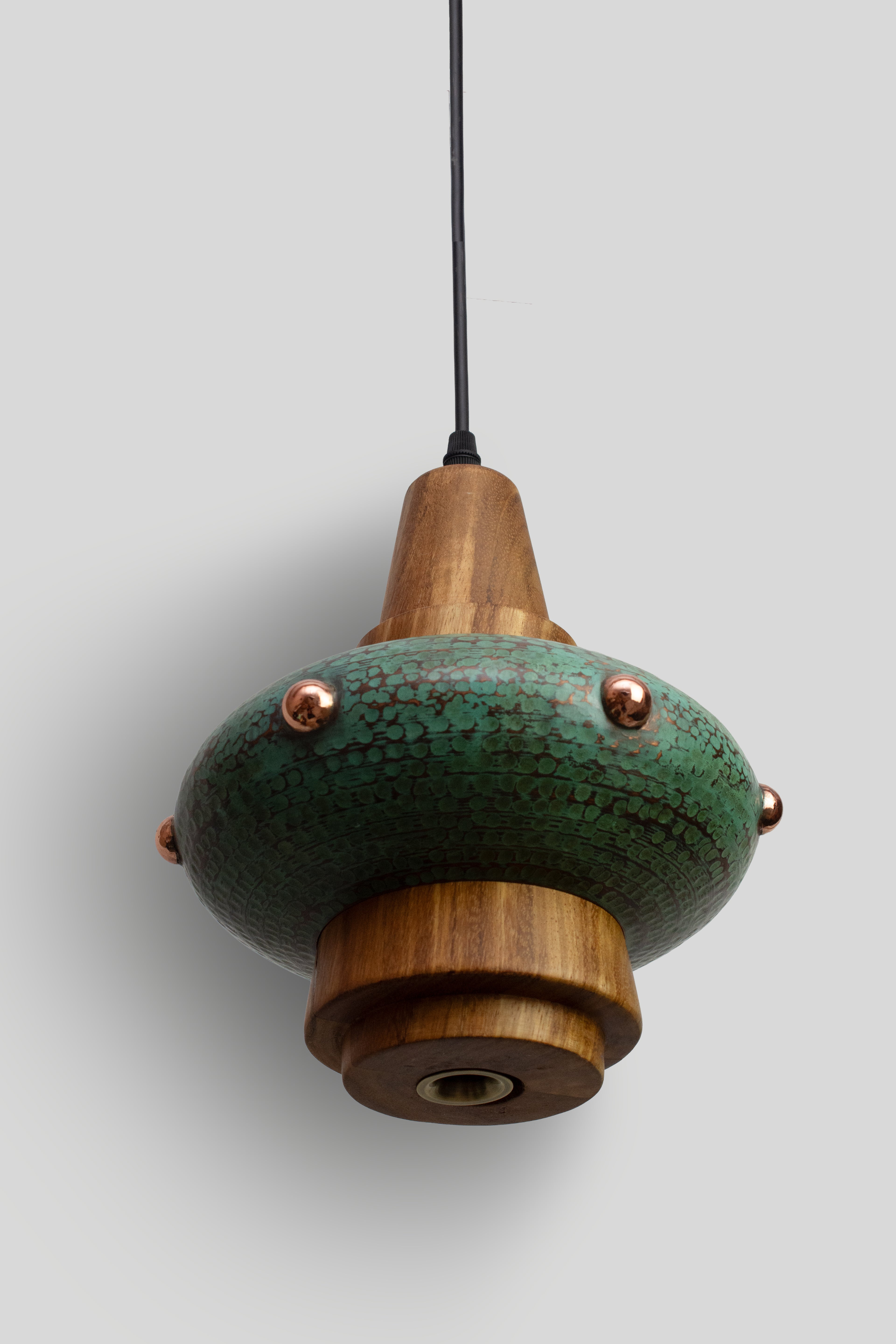 METL - LÁMPARA COLGANTE DE COBRE Y PAROTA