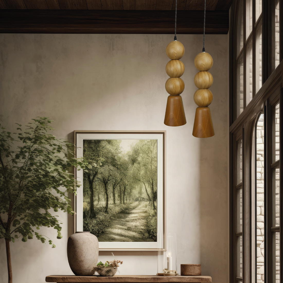 TAYAUPÁ - LÁMPARA COLGANTE DE ROSA MORADA