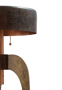 OTOMÍ - LÁMPARA DE PIE DE COBRE Y ROSA MORADA