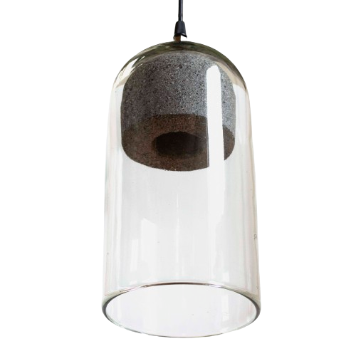 TOTIK - LÁMPARA COLGANTE DE BASALTO & VIDRIO SOPLADO