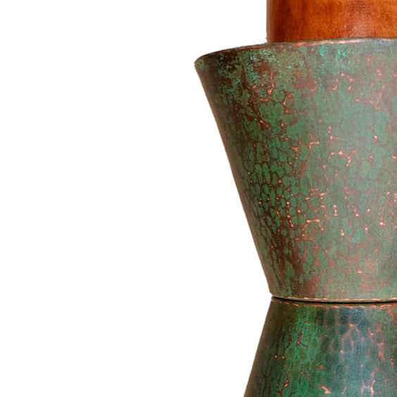 LUUMA - LÁMPARA COLGANTE DE COBRE Y PAROTA