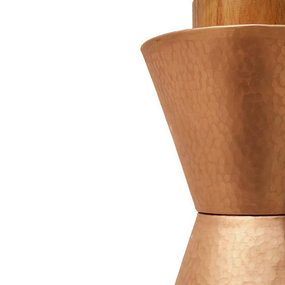 LUUMA - LÁMPARA COLGANTE DE COBRE Y PAROTA