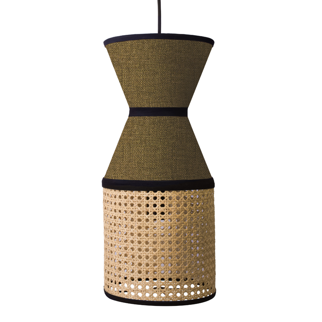 MAYÁHUEL - LÁMPARA COLGANTE DE BEJUCO & TEXTIL