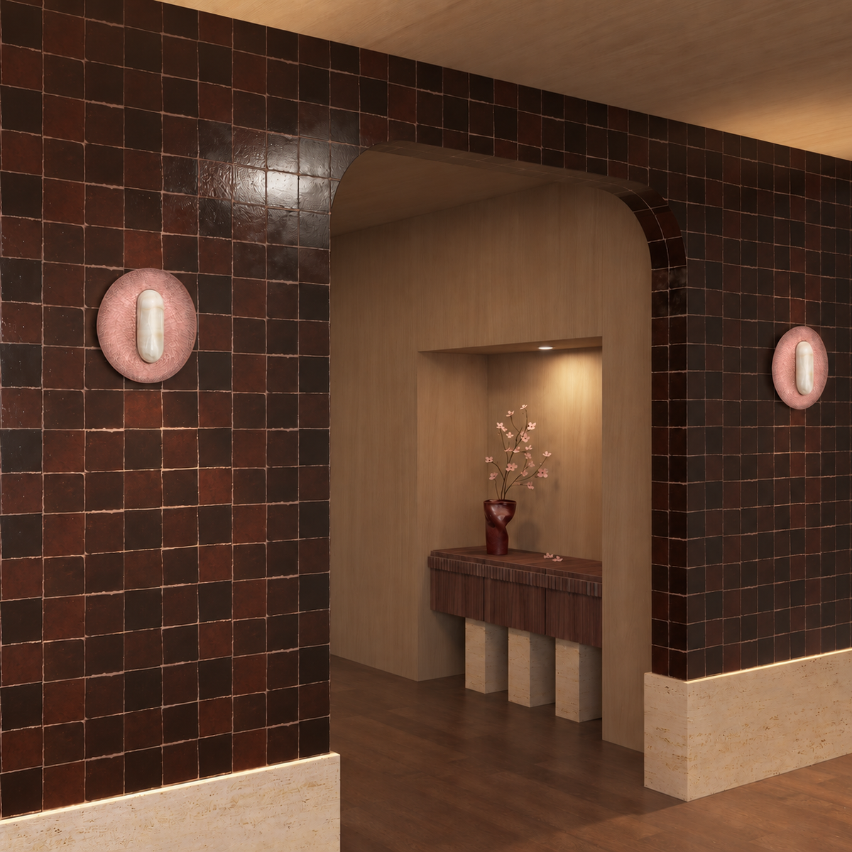 NAAB - LÁMPARA DE PARED DE COBRE Y ÓNIX