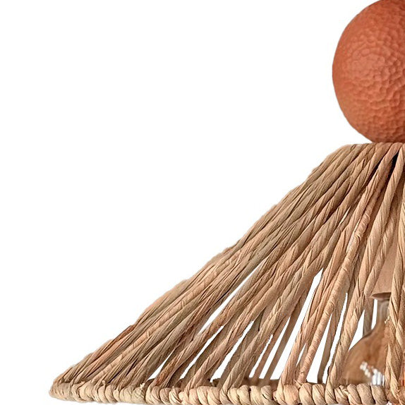 NAHUI - LÁMPARA COLGANTE DE CHUSPATA Y BARRO MARTELINADO