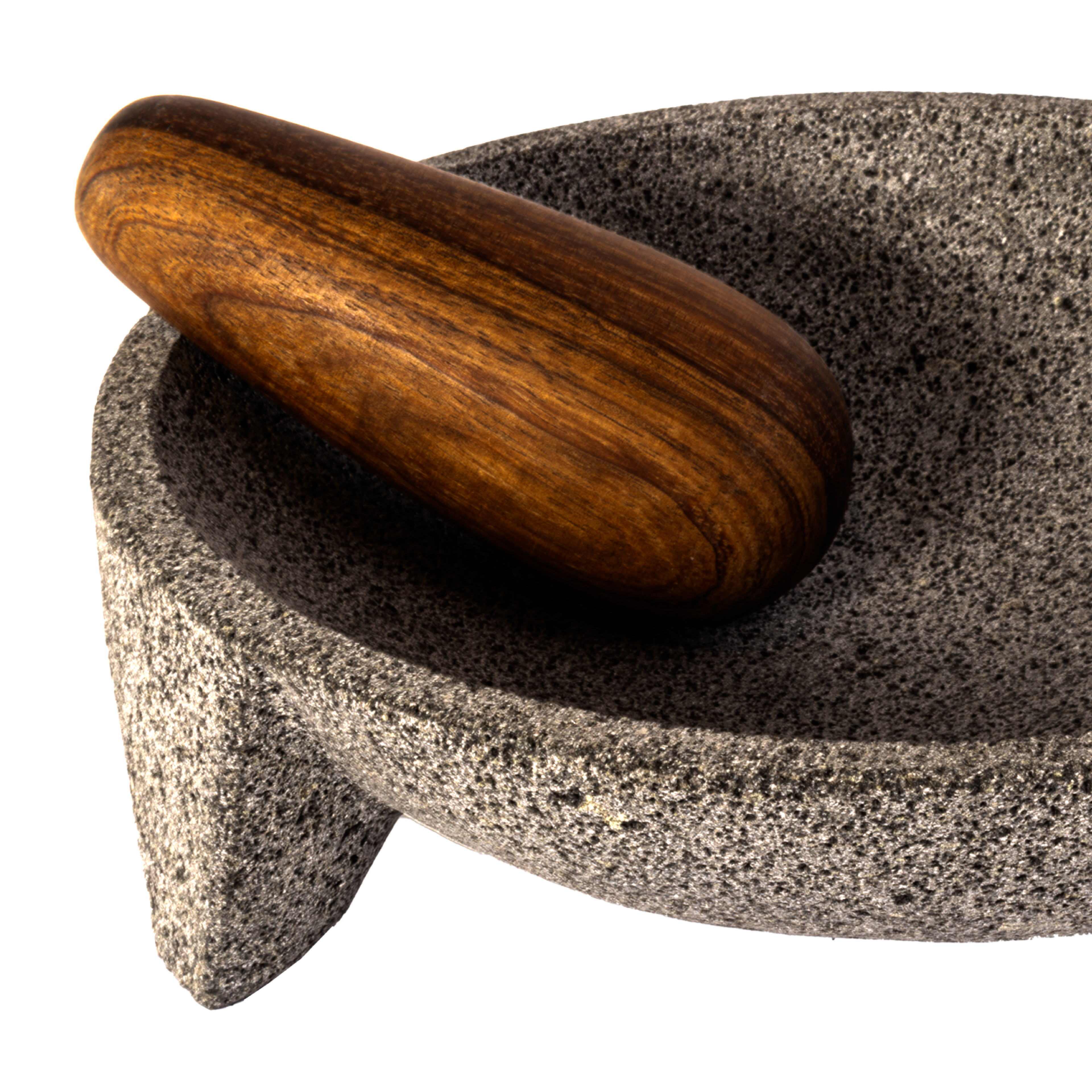 NATIVO - MOLCAJETE DE PIEDRA CON MAZO DE TZALAM