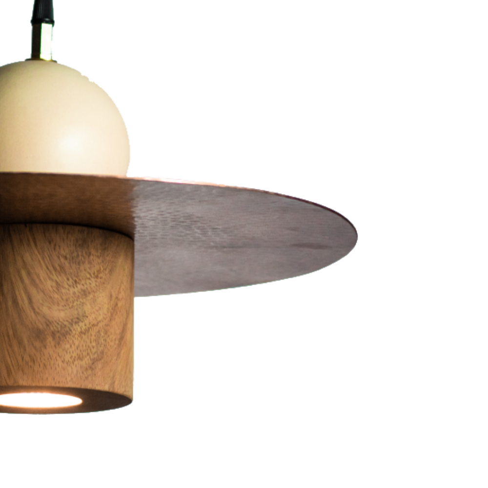 DÁZA - LÁMPARA COLGANTE DE BARRO, COBRE Y PAROTA