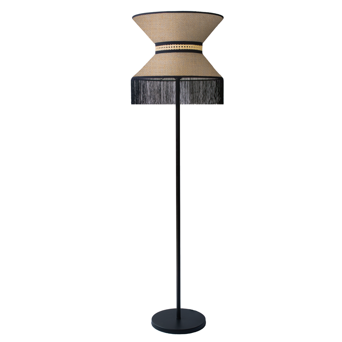 PARIXICAM - LÁMPARA DE PIE DE BEJUCO & TEXTIL