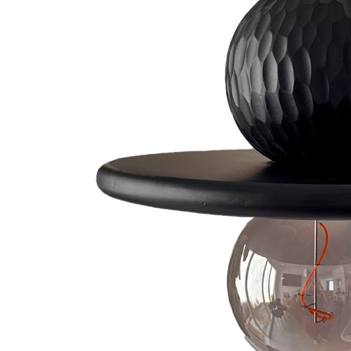 SOON - LÁMPARA COLGANTE DE PINO ENTINTADO EN NEGRO MATE