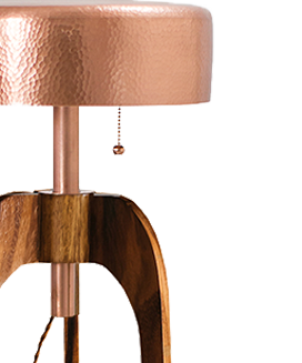 OTOMÍ - LÁMPARA DE PIE DE COBRE Y ROSA MORADA