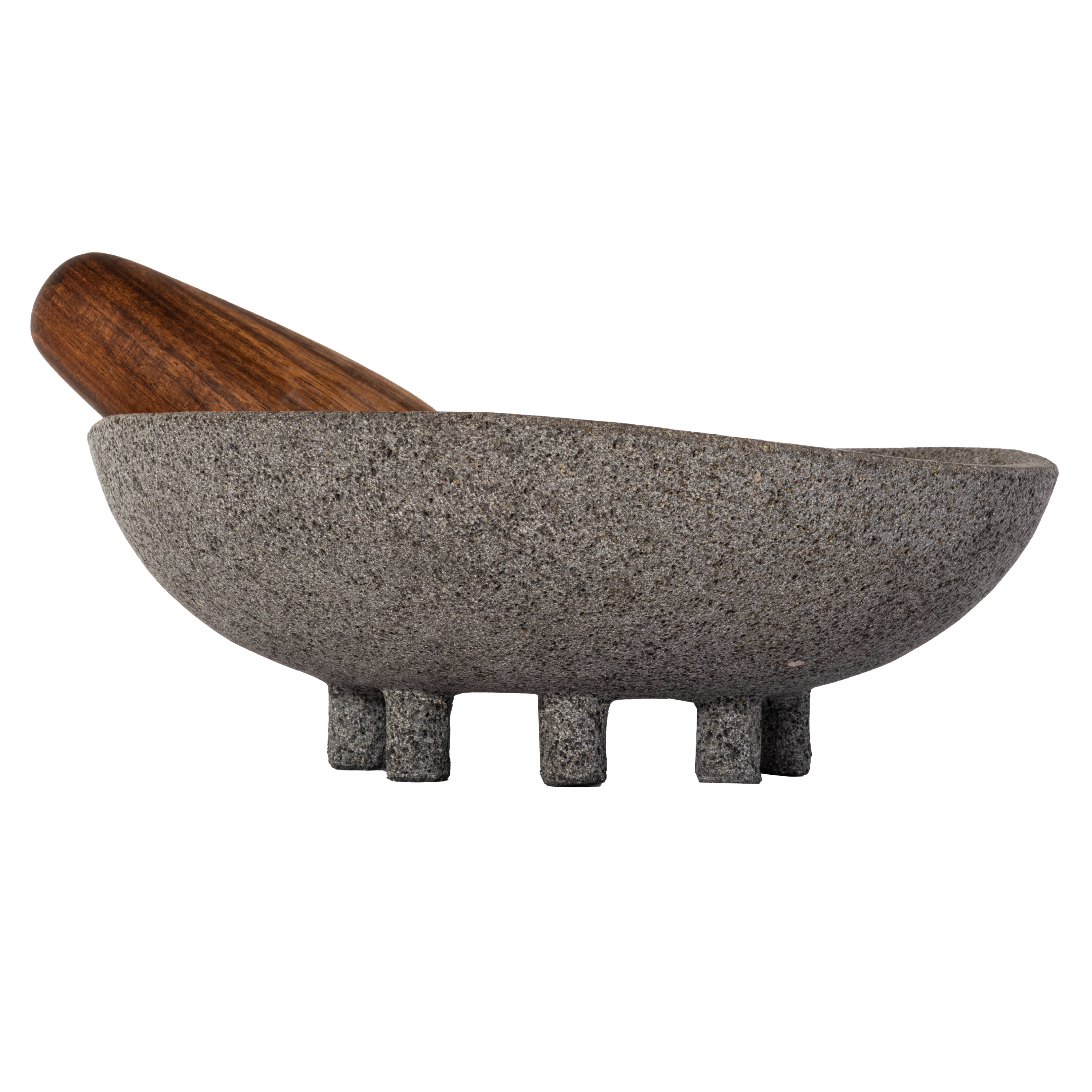 XOCCHEL - MOLCAJETE DE PIEDRA CON MAZO DE TZALAM
