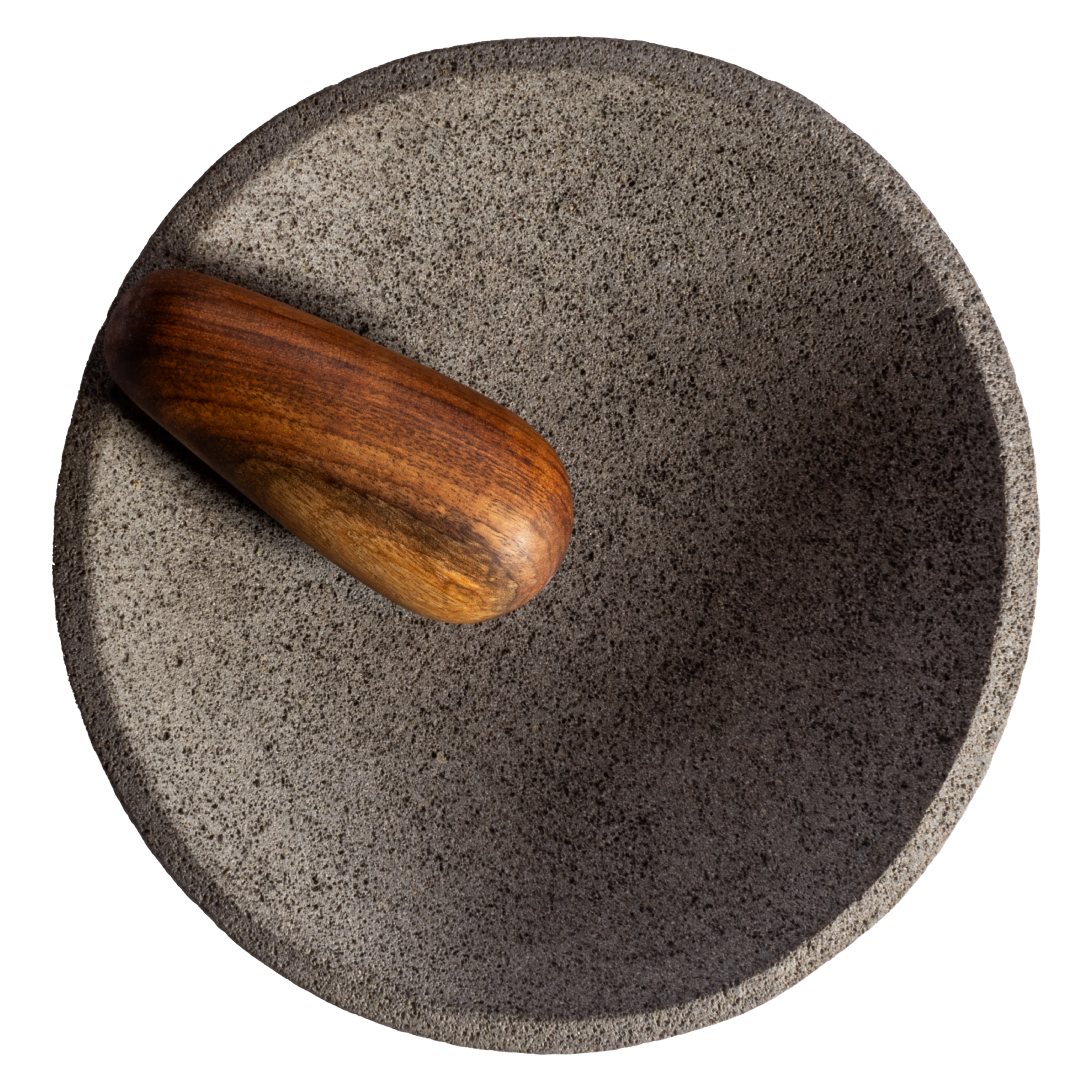 XOCCHEL - MOLCAJETE DE PIEDRA CON MAZO DE TZALAM