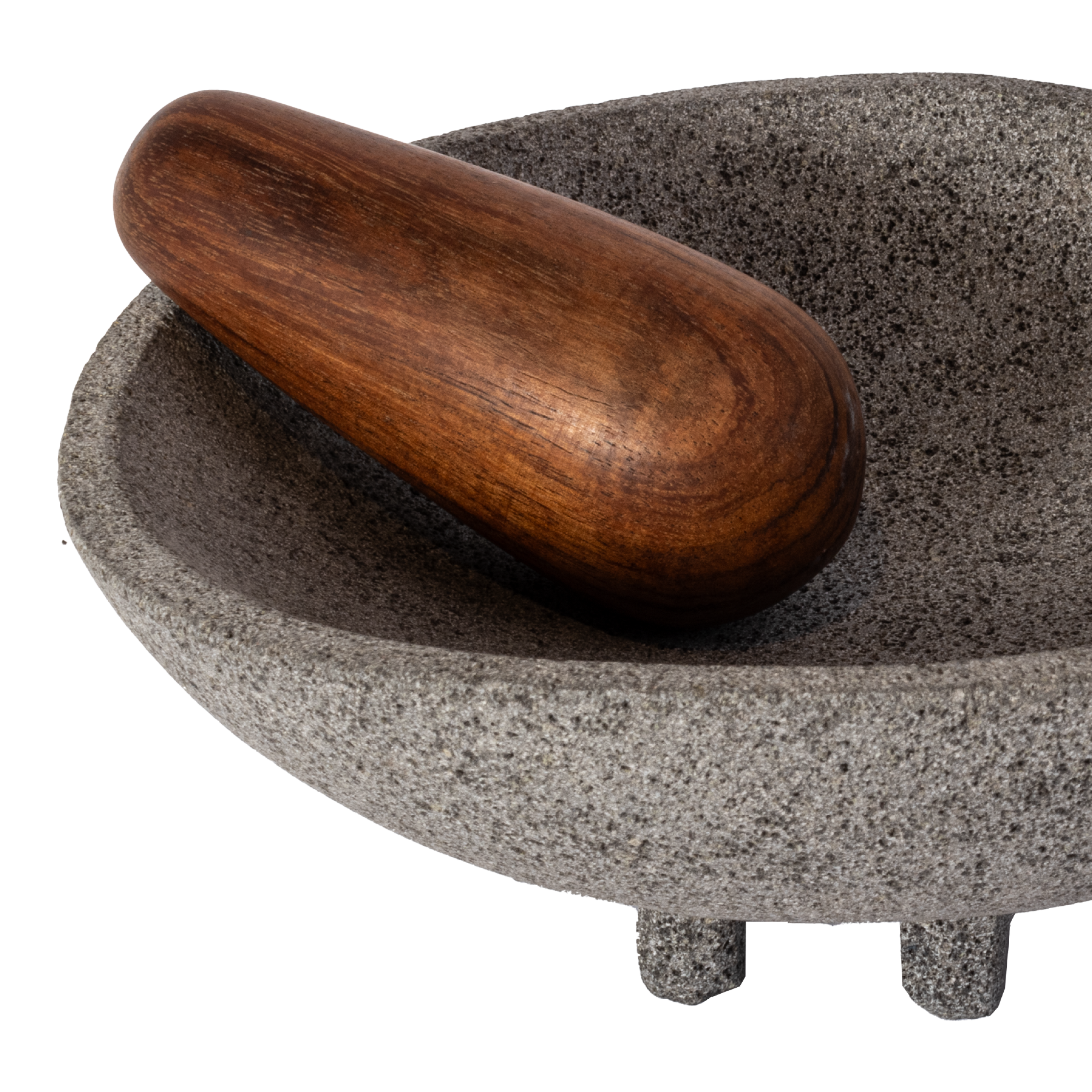 XOCCHEL - MOLCAJETE DE PIEDRA CON MAZO DE TZALAM