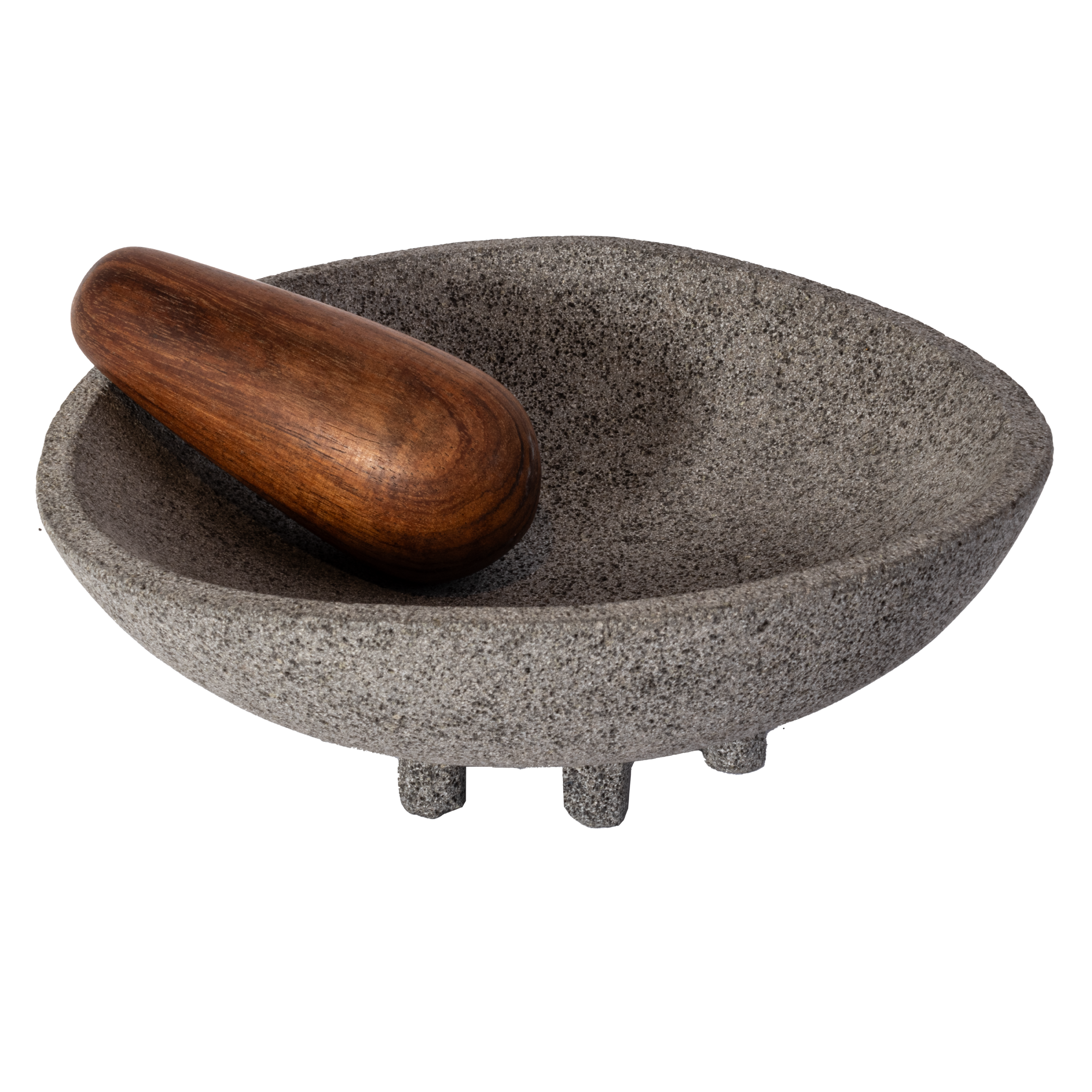 XOCCHEL - MOLCAJETE DE PIEDRA CON MAZO DE TZALAM