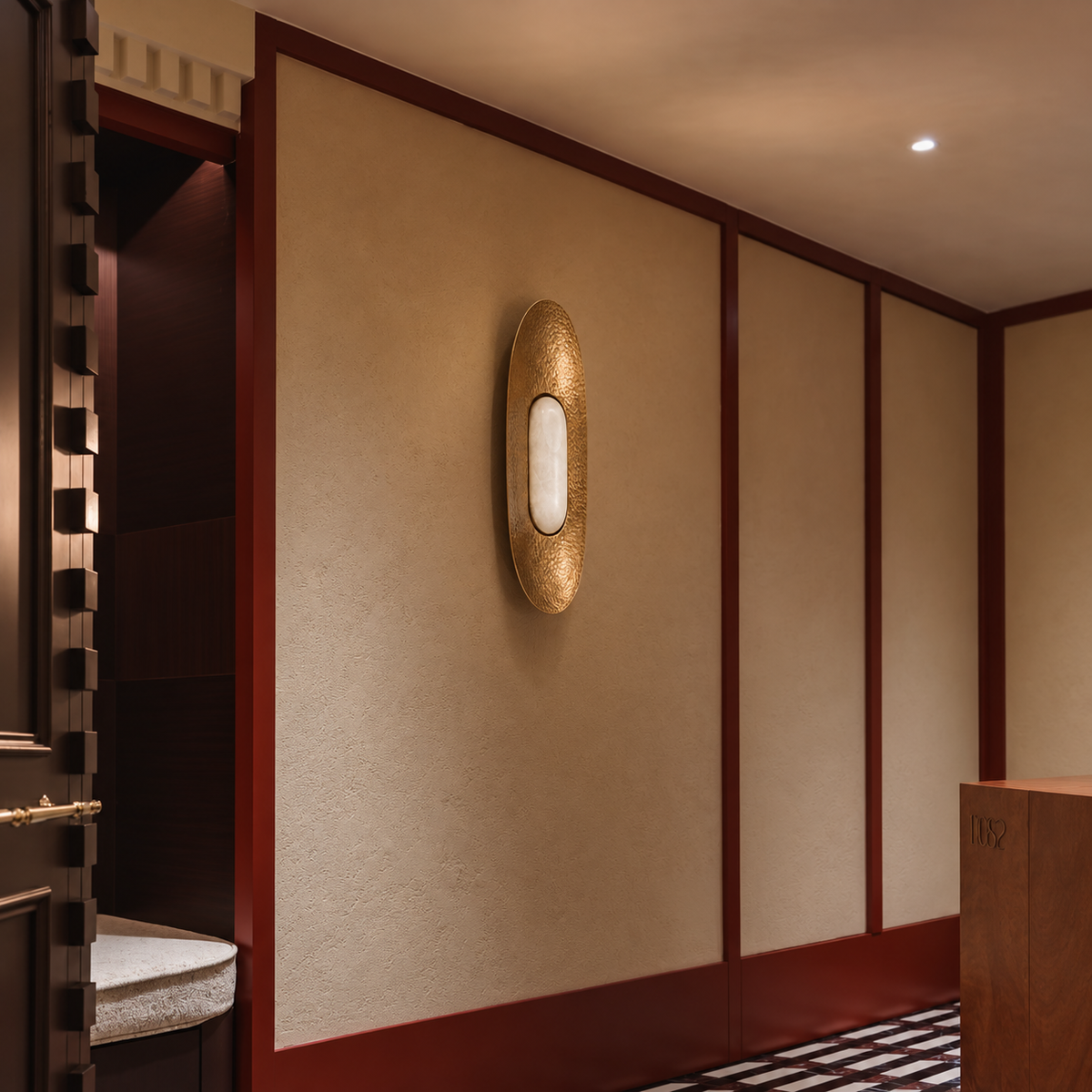 YUKU - LÁMPARA DE PARED DE COBRE Y ÓNIX