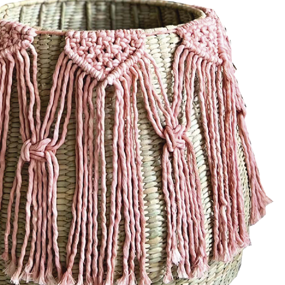 PUREPECHA III - CESTO DE CHUSPATA Y MACRAMÉ