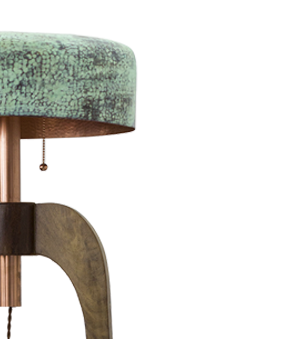 OTOMÍ - LÁMPARA DE PIE DE COBRE Y ROSA MORADA