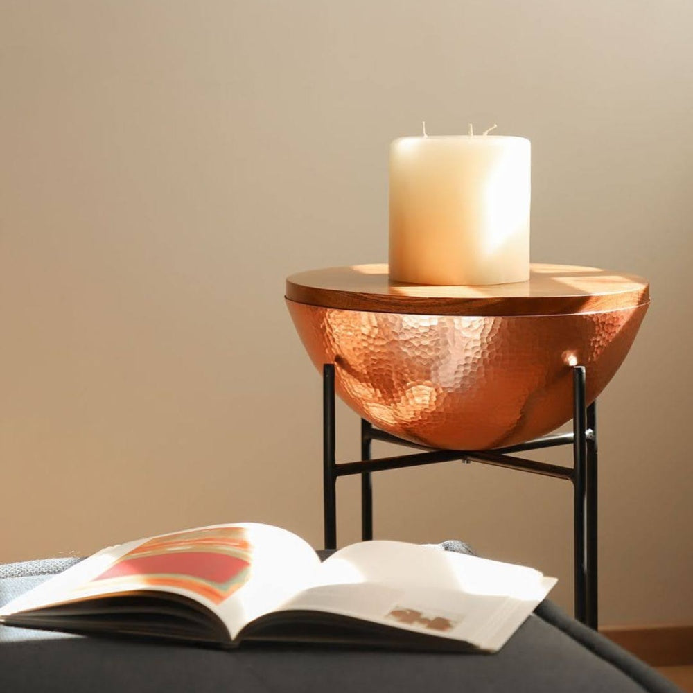 TZINTZU- MESA AUXILIAR DE PAROTA Y COBRE