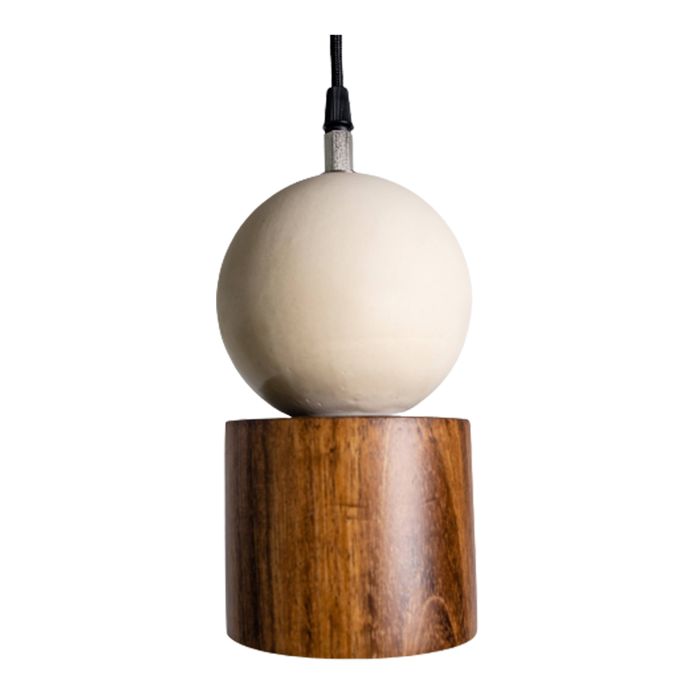 ARIO - LÁMPARA COLGANTE DE BARRO Y PAROTA