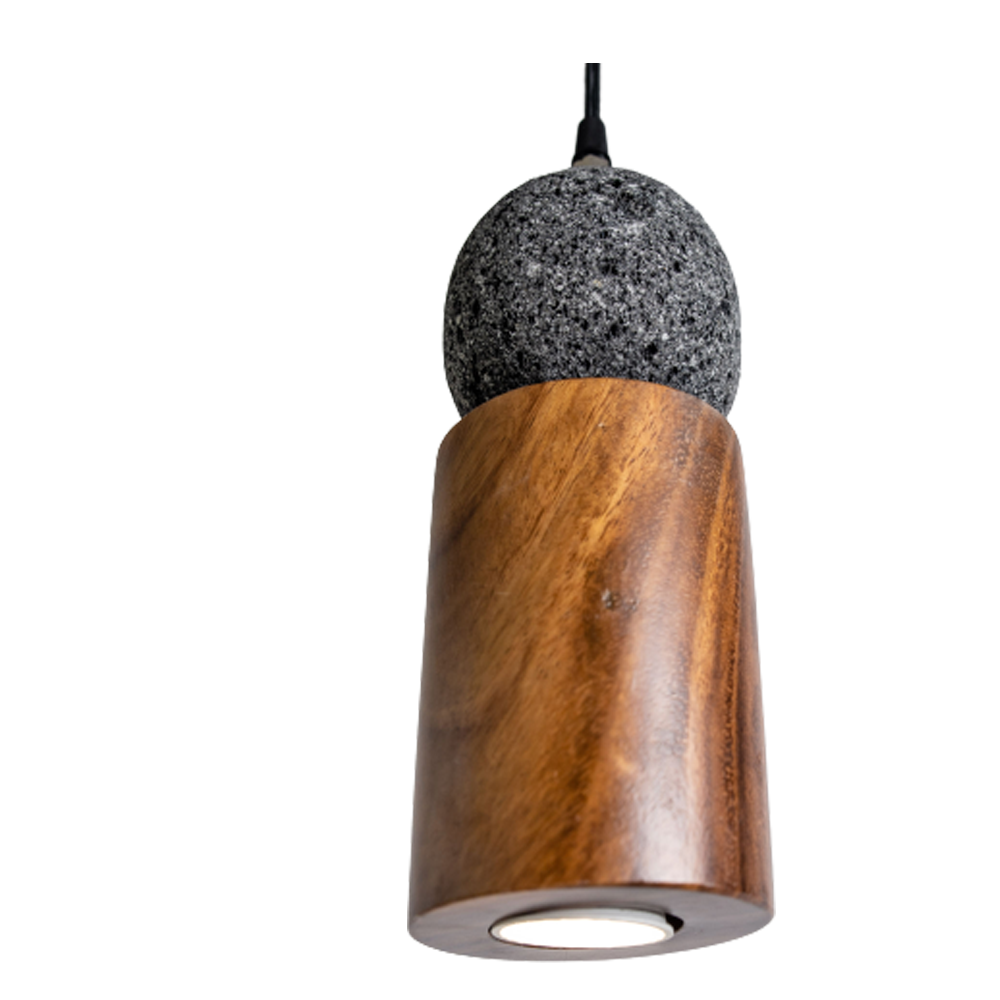 ARIO - LÁMPARA COLGANTE DE BASALTO Y PAROTA
