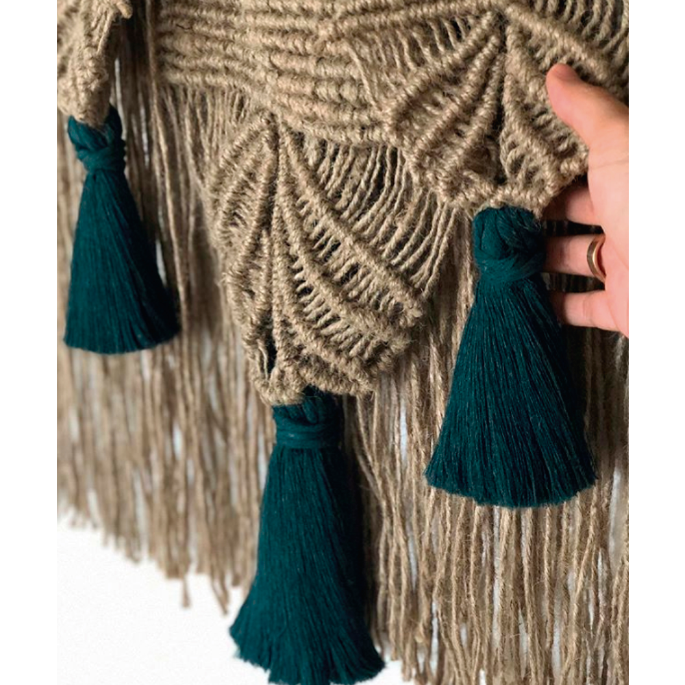 MEZQUITIC - TAPIZ DE MACRAMÉ DE YUTE Y ALGODÓN