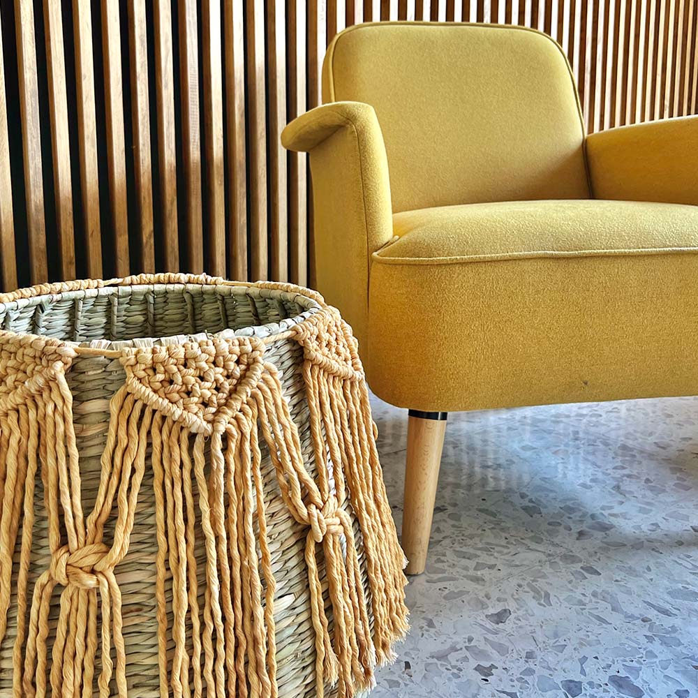 PUREPECHA II - CESTO DE CHUSPATA Y MACRAMÉ