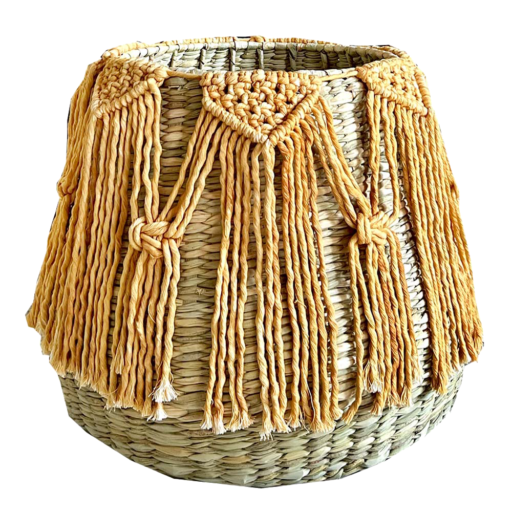 PUREPECHA II - CESTO DE CHUSPATA Y MACRAMÉ