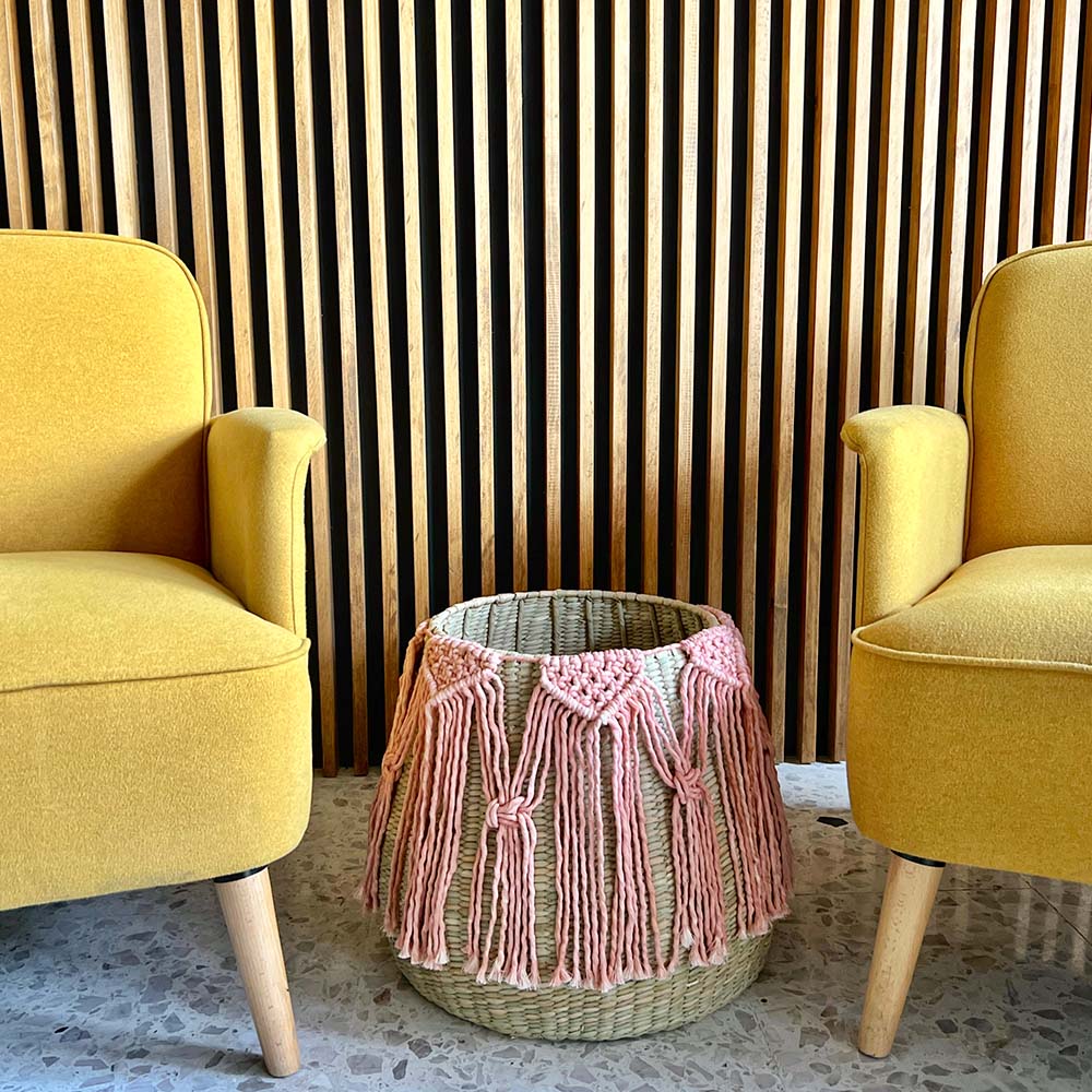 PUREPECHA III - CESTO DE CHUSPATA Y MACRAMÉ