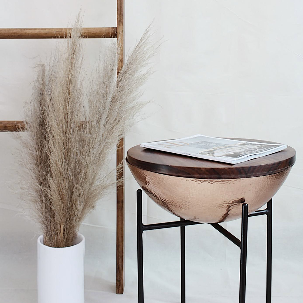 TZINTZU- MESA AUXILIAR DE PAROTA Y COBRE