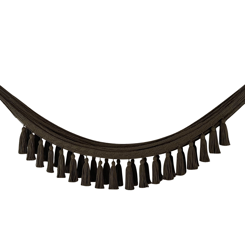 DEVA - HAMACA CON POMPONES LARGOS DE ALGODÓN