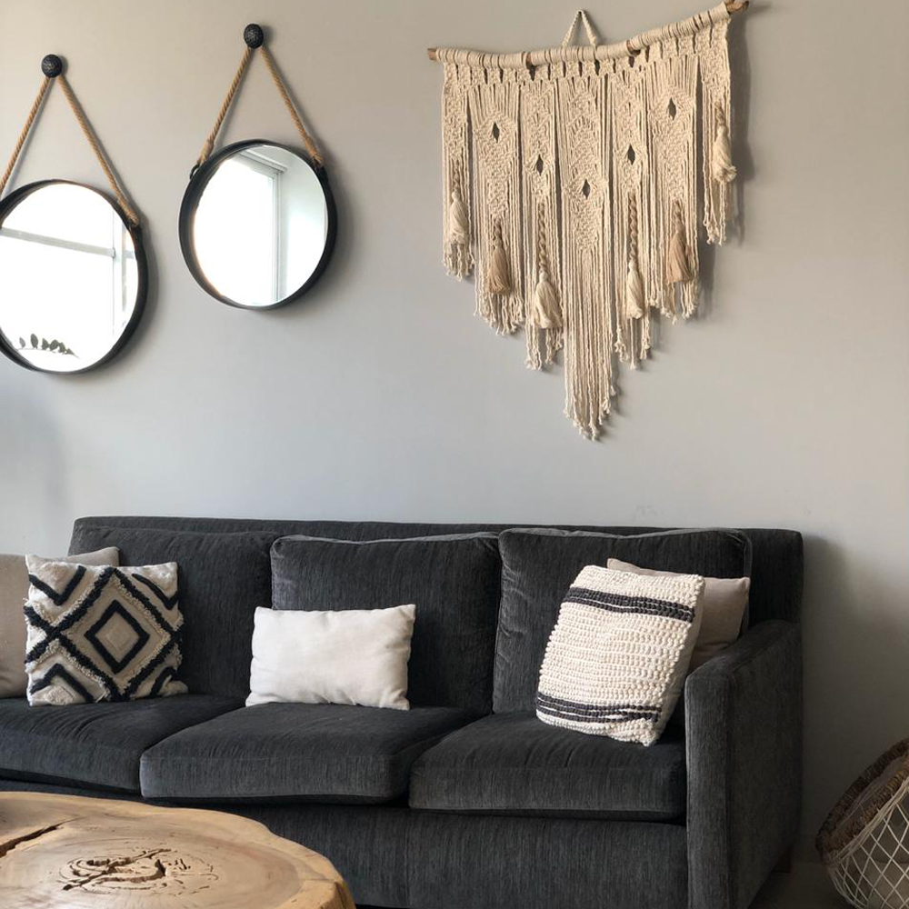 CUAUTLA - TAPIZ DE MACRAMÉ DE YUTE Y ALGODÓN