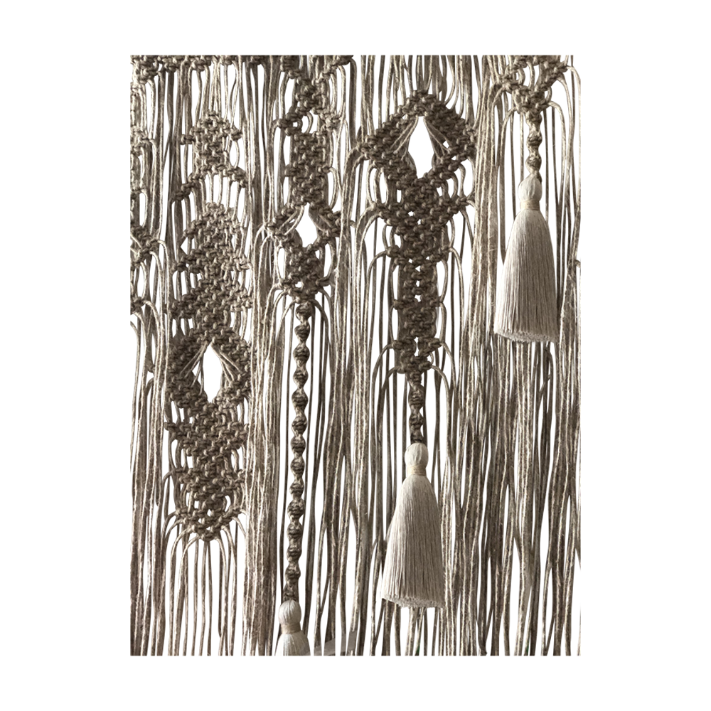 CUAUTLA - TAPIZ DE MACRAMÉ DE YUTE Y ALGODÓN