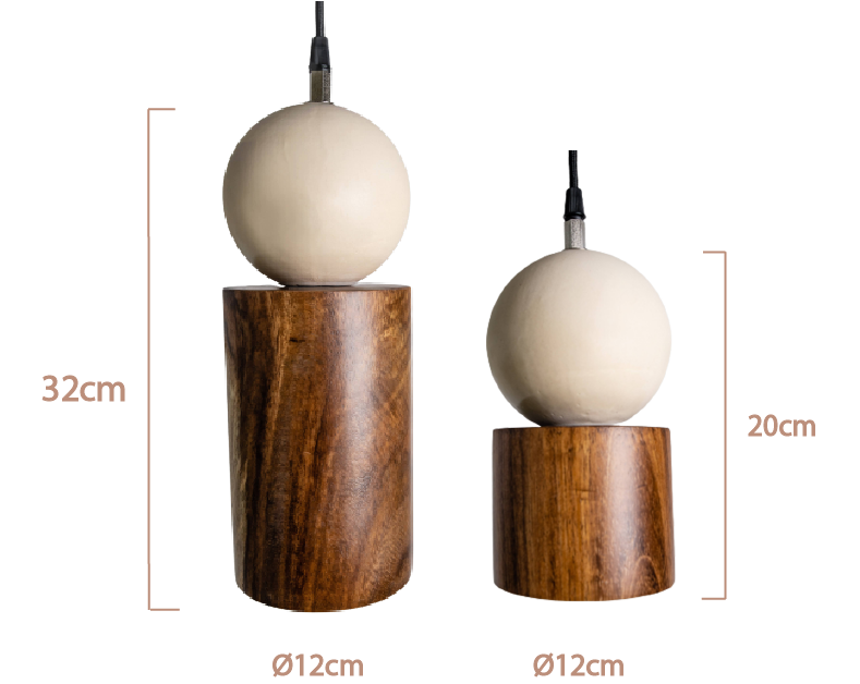 ARIO - LÁMPARA COLGANTE DE BARRO Y PAROTA