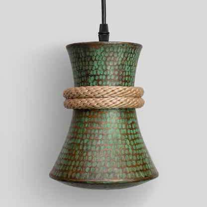 TANU - LÁMPARA COLGANTE DE COBRE PATINA JADE