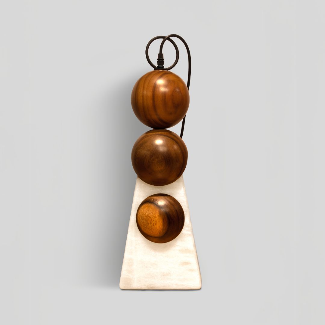 HALO - LÁMPARA DE MESA DE PAROTA Y ÓNIX