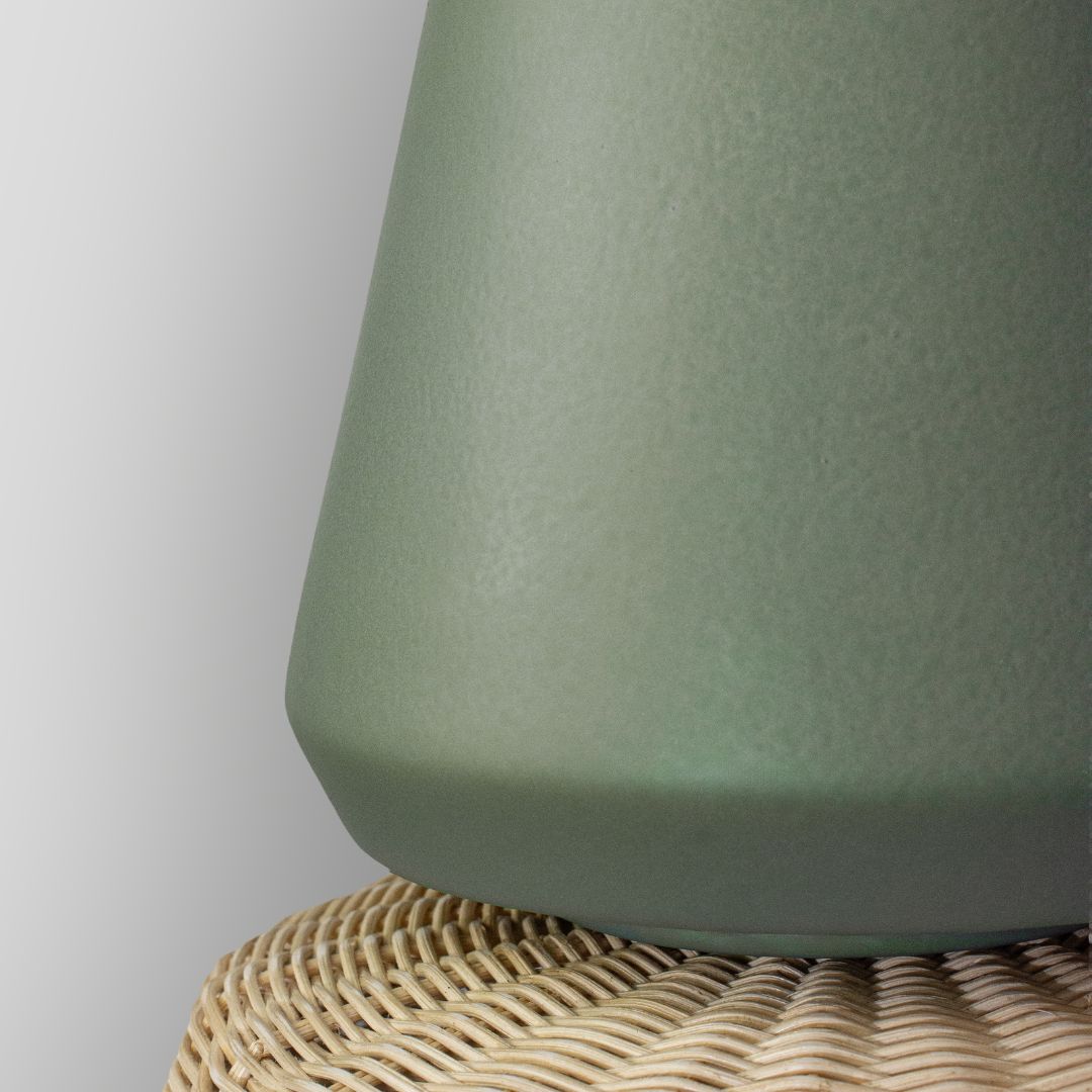 LUCERNA - LÁMPARA COLGANTE DE CERÁMICA Y MIMBRE